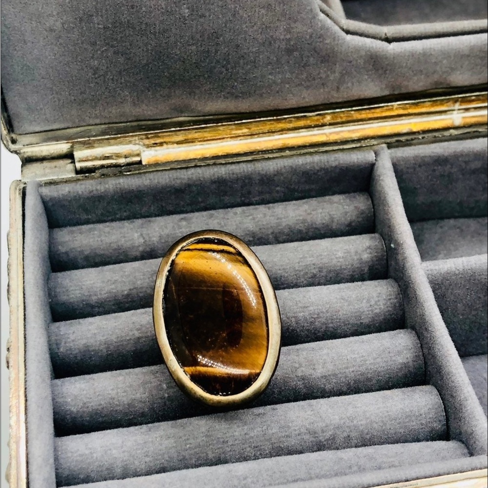 Vintage Retro Statement Cocktail Tigers Ring